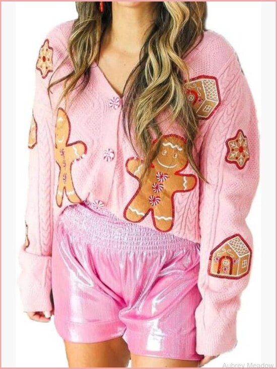 Sweaters - Sequin Holiday Cardigan Open Front Long Sleeve Knit Sweater Coat